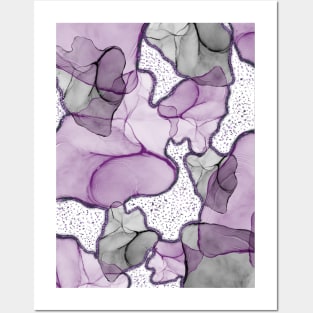 Alcohol Ink and Glitter Abstract Posters and Art
